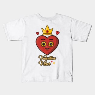 Groovy Valentine Vibes Valentines Day Kids T-Shirt